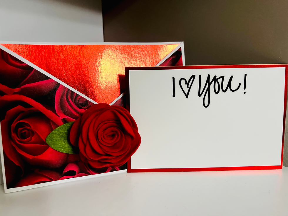 Thumbnail: I ❤️you! Red Rose Happy Valentines Day Pocket Slider Card