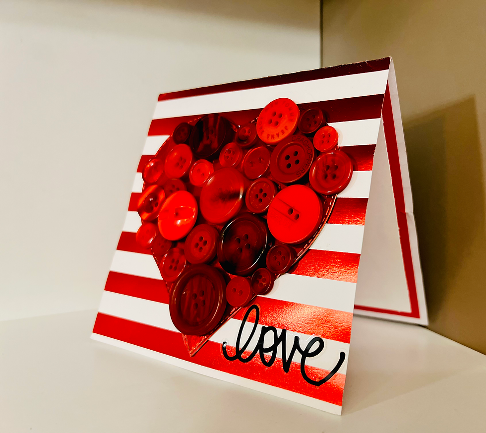 Thumbnail: Love You to Button Pieces Stripes Card