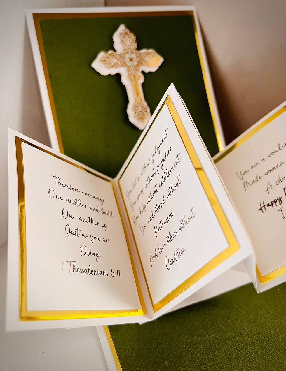 Thumbnail: Embossed Green & Gold Happy Birthday Pop Out Card