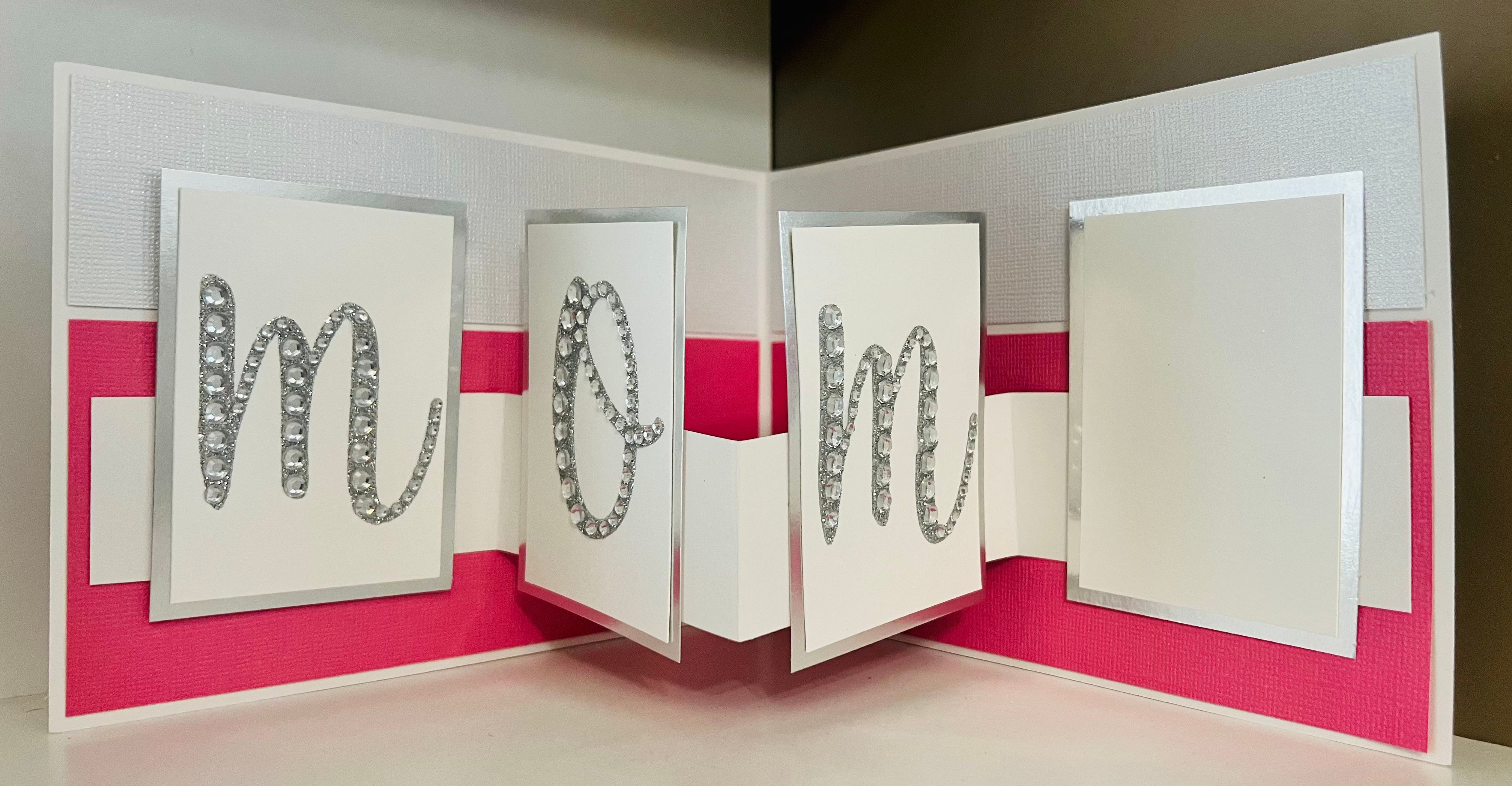 Mom Pink Rose Four Square Card