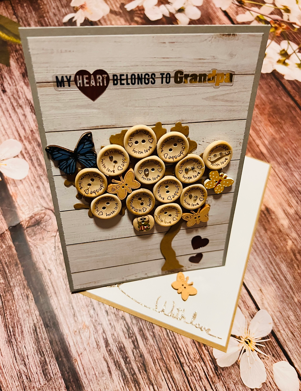 Thumbnail: My heart belongs to grandpa Button Easel Card