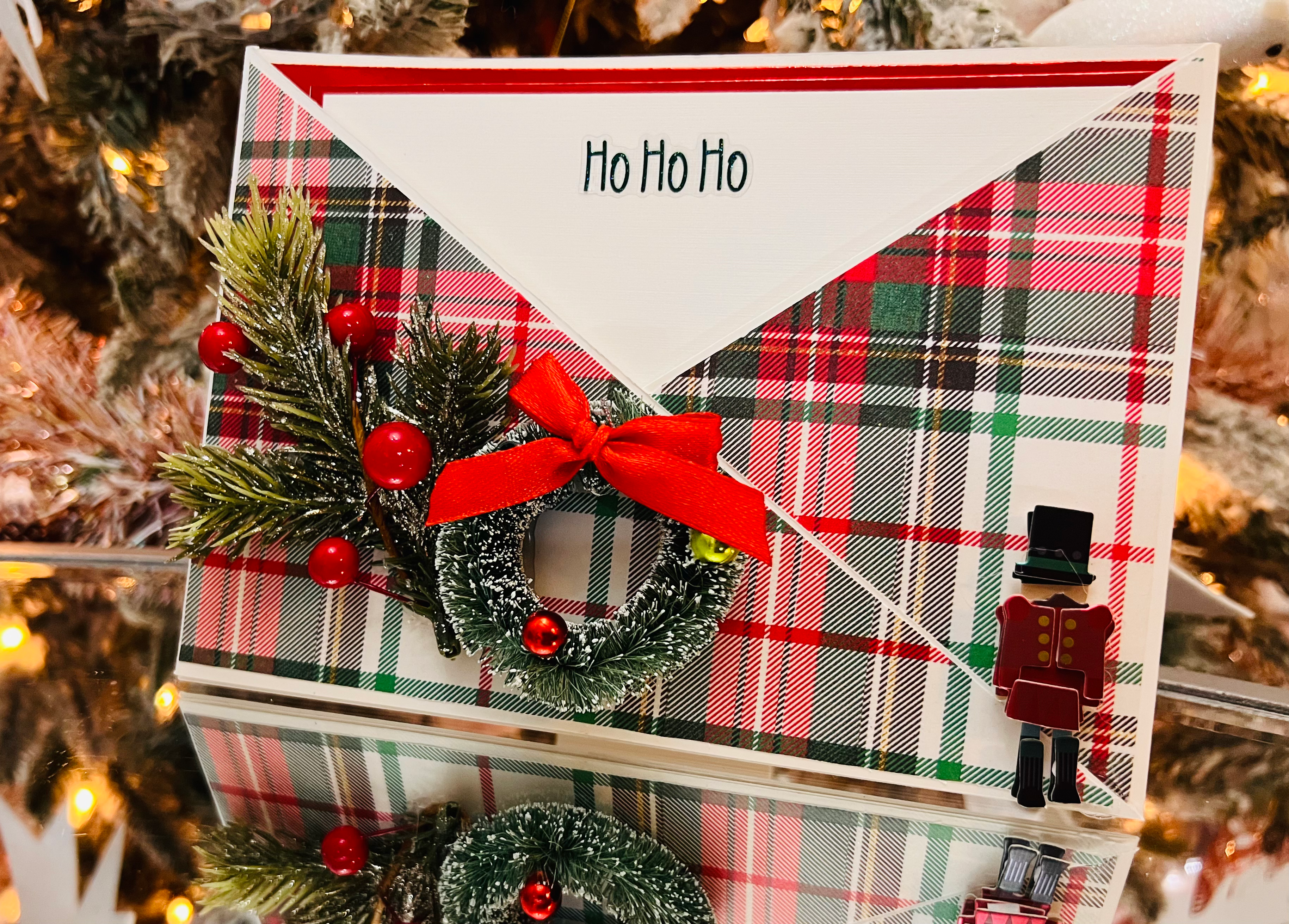 Christmas Plaid Print D Pocket Card