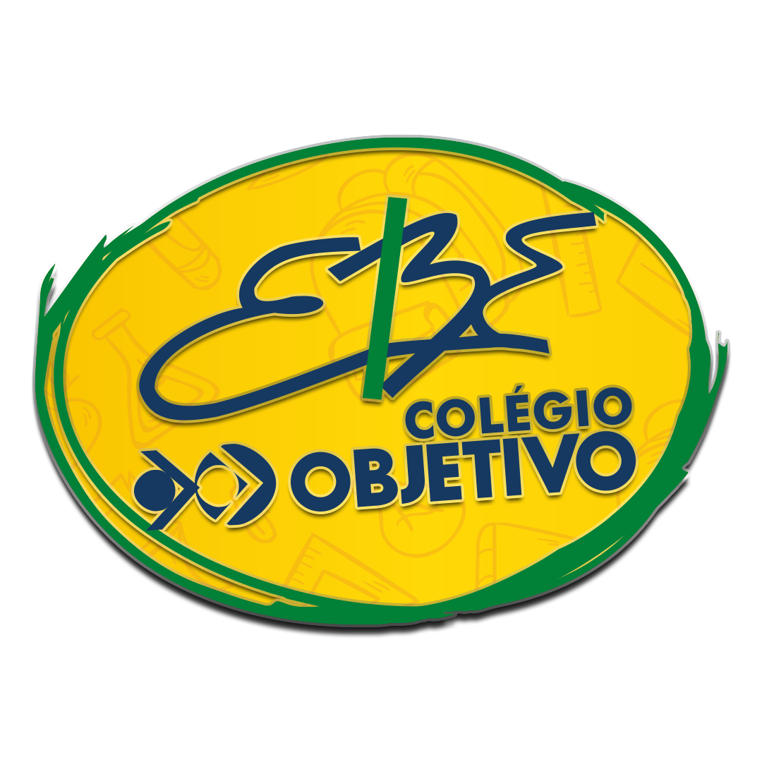 Logo do Colégio EBE Objetivo com contorno verde.