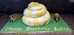 3D albino snake cake
