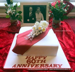 60th wedding anniversary cake