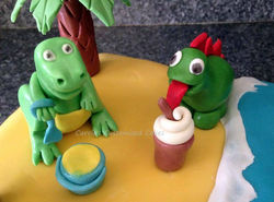 Dinosaur cake toppers