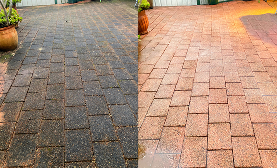 Pressure washing - before and after