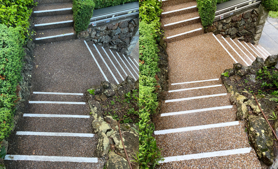 Pressure washing - before and after