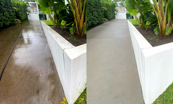 Pressure washing - before and after