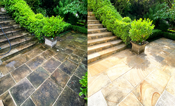 Pressure washing - before and after