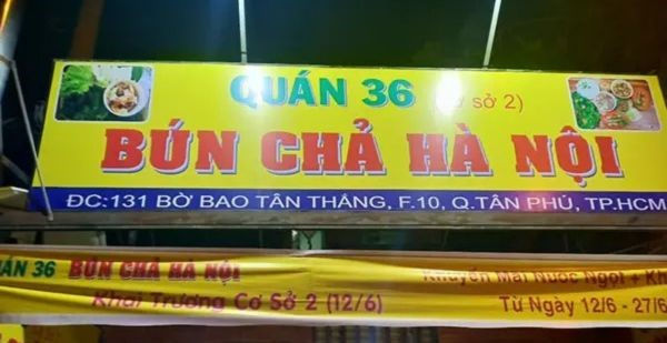 Thiết kế màu sắc bảng hiệu bún chả Hà Nội nổi bật