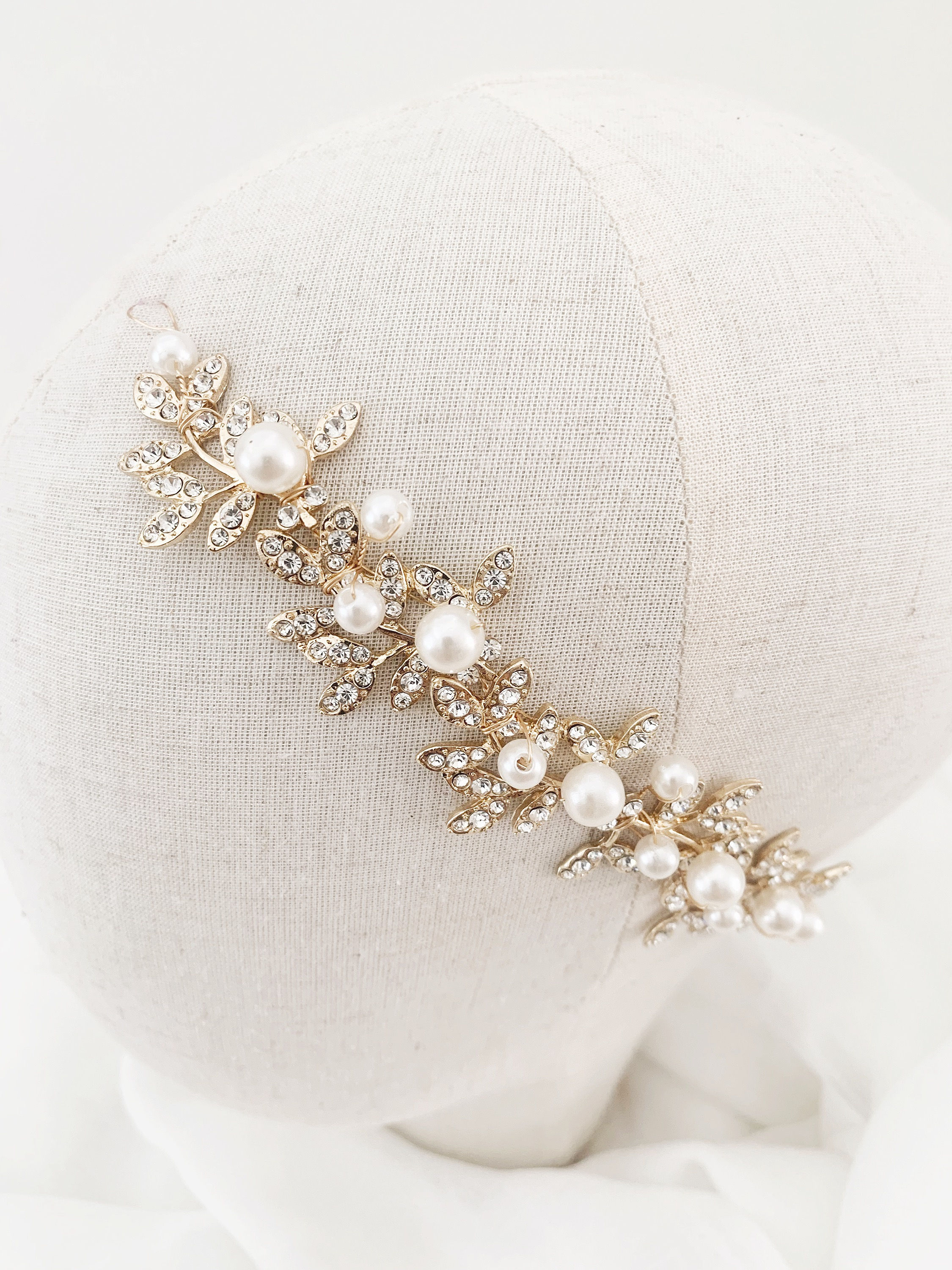 LOUISE · coroncina sposa ·  modello Glicine Oro