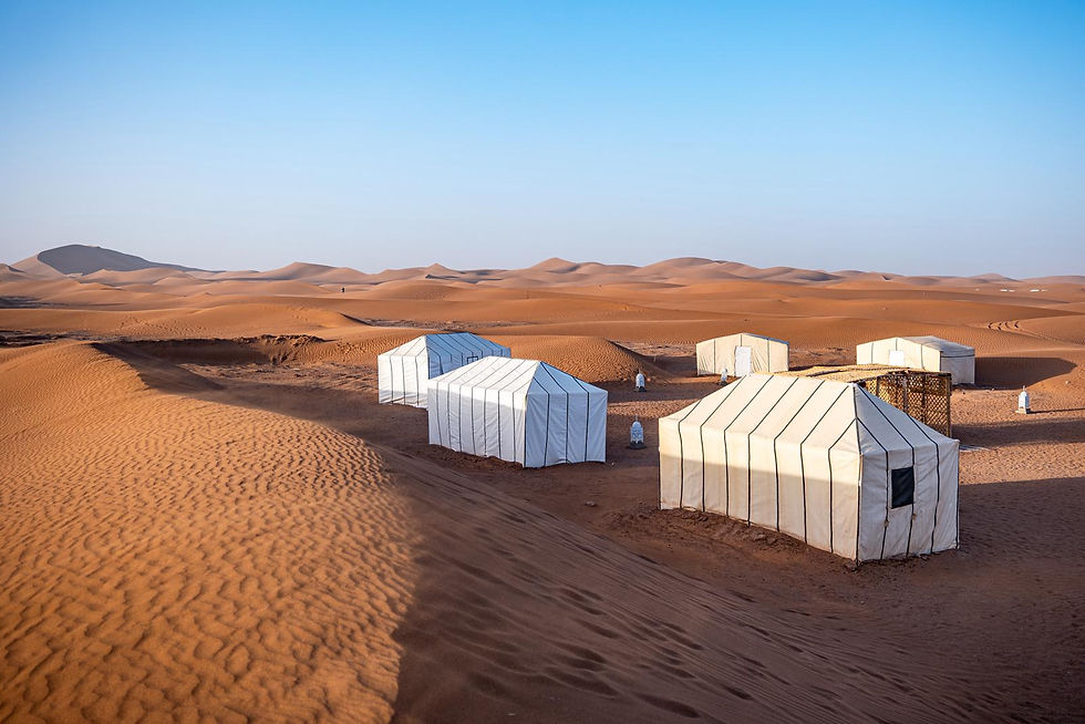 Bivouac dans le désert de Chegaga au Maroc