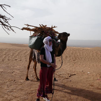 trek dans le désert avec dromadaire