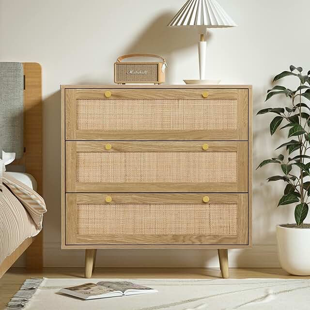Mid-century modern nightstand with storage