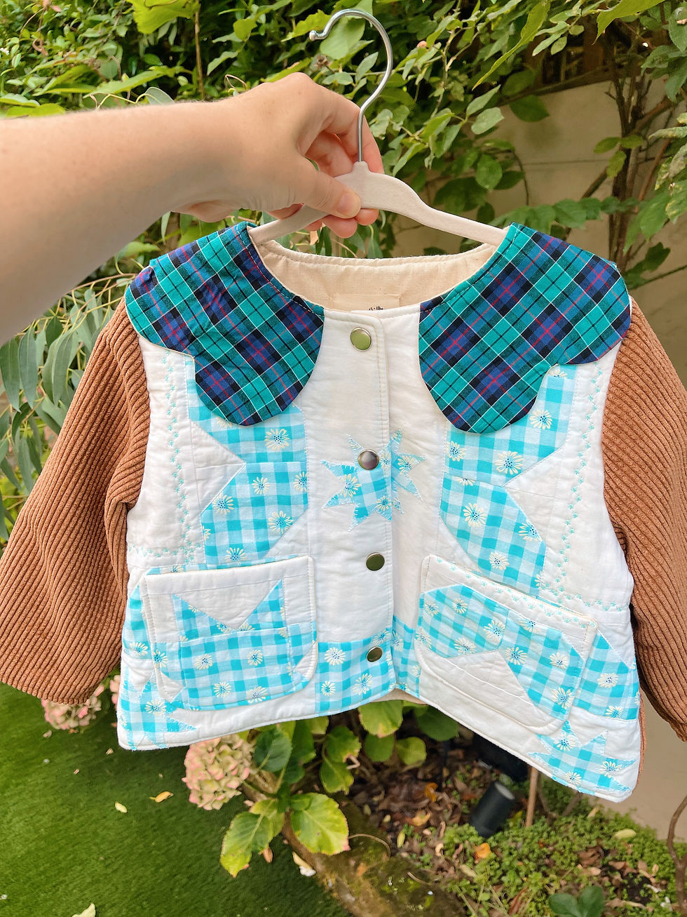 upcycled quilted jacket, 2-3 years