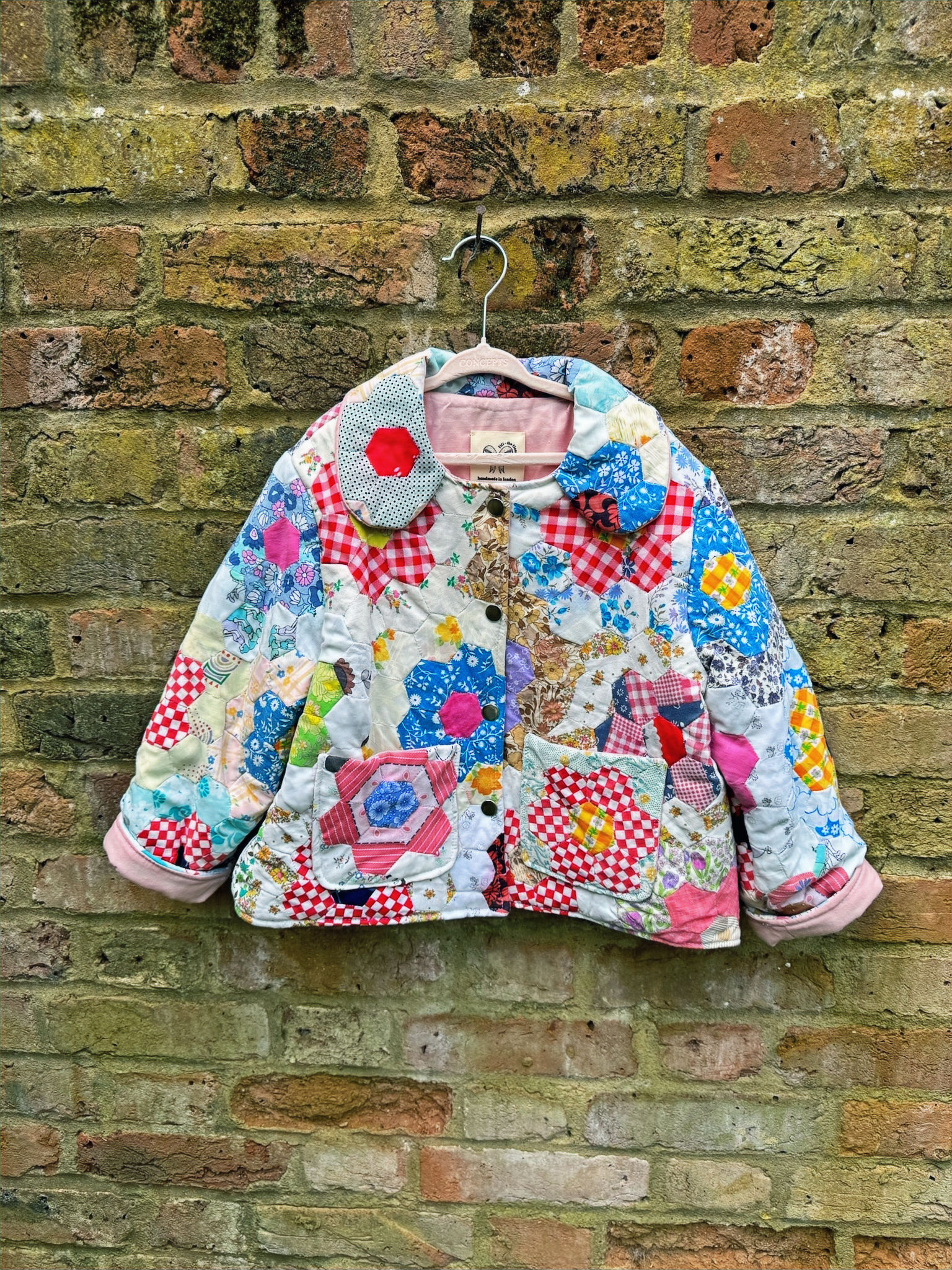 upcycled quilted jacket, 6-7 years