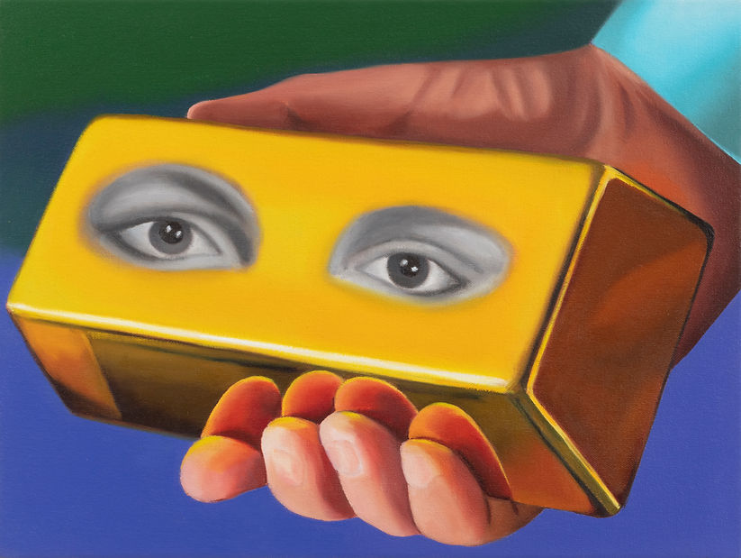 Sally Kindberg, Smash and Grab, 2023 Oil on canvas, 30.48 x 40,64 cm, In Calendar at Public Service Gallery, Stockholm 31 March - 28 April 2023