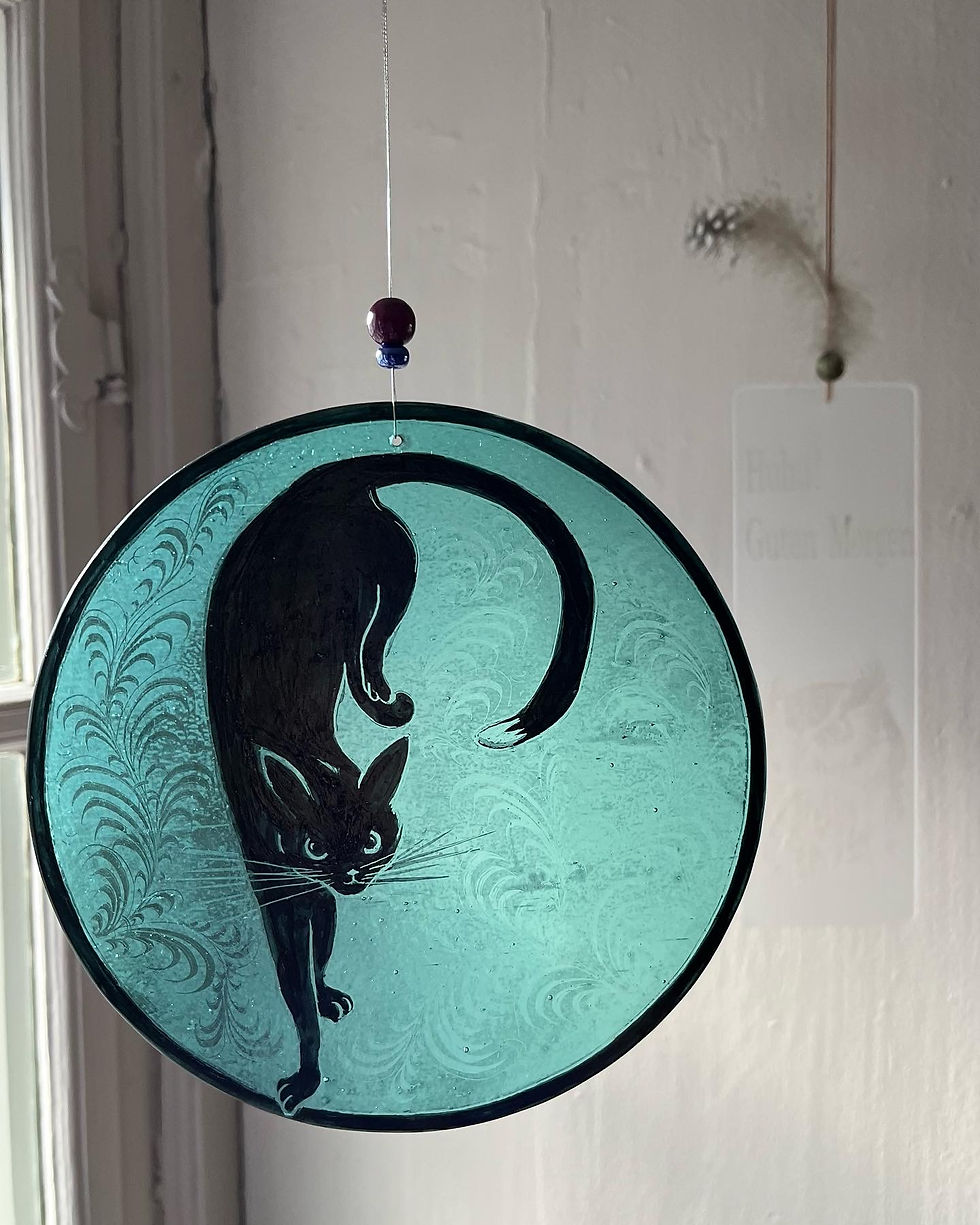 Glasmalerei Katze