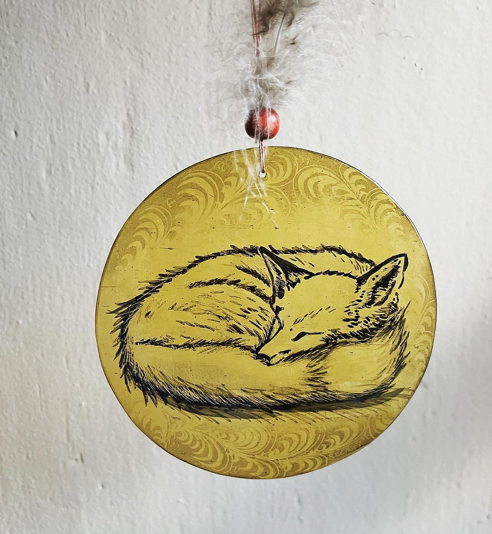Glasmalerei fuchs schlafend