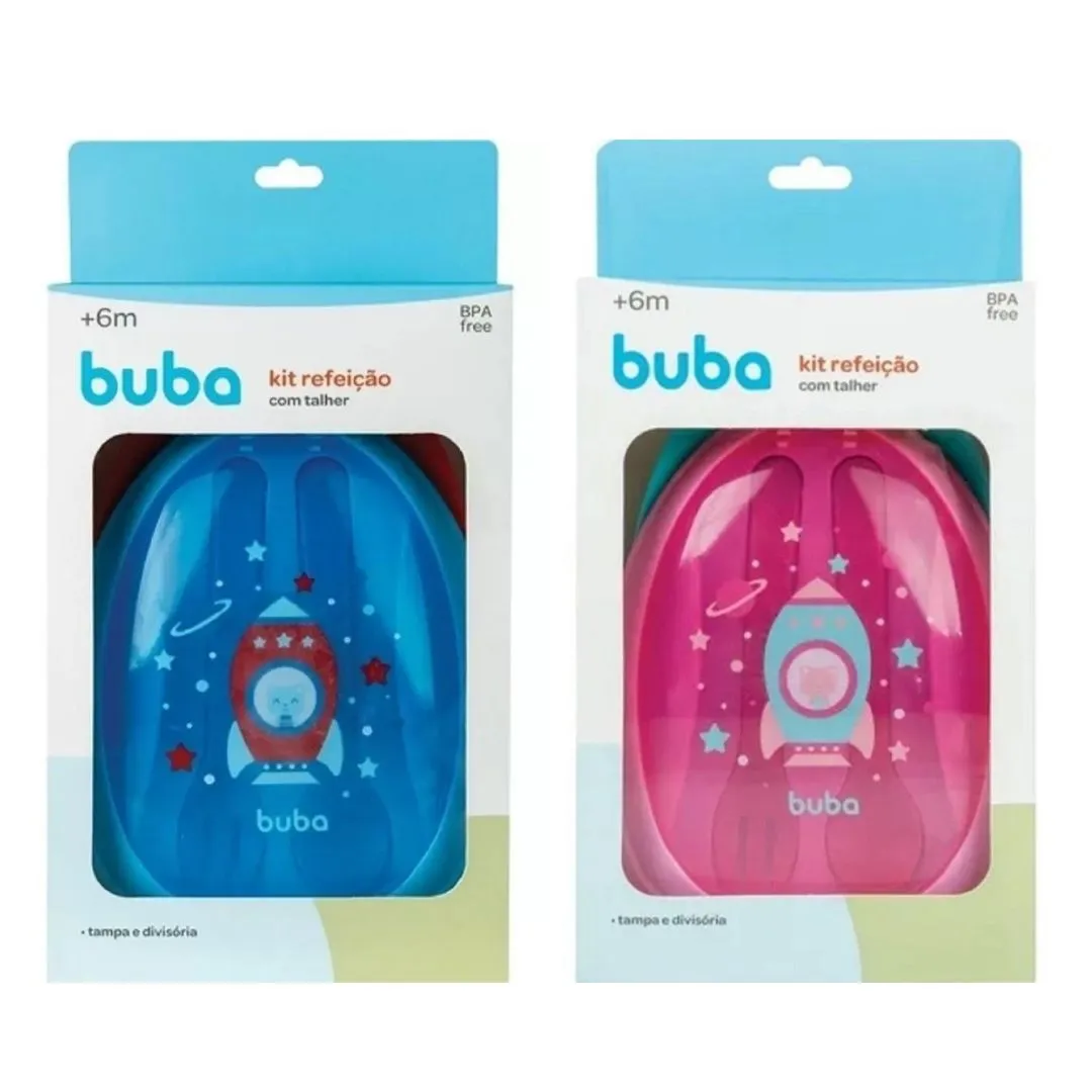 Kit Alimentação Prato C/ Divisoria Talher Infantil Lancheira