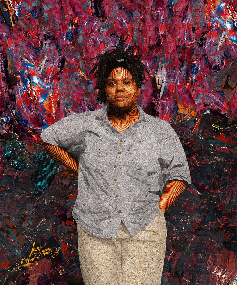 A digital photo collage of Gilda Snowden