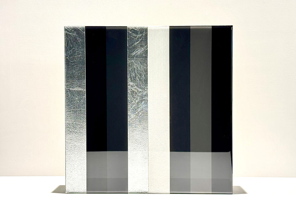 Black with Silver Leaf - JTH 12"x12"