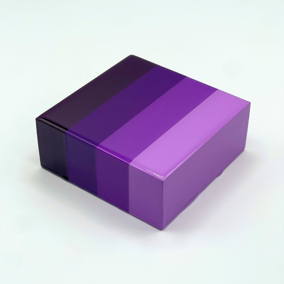 Thumbnail: Purple Miniature - 4", purple striped abstract painting by Jarrad Heaslip
