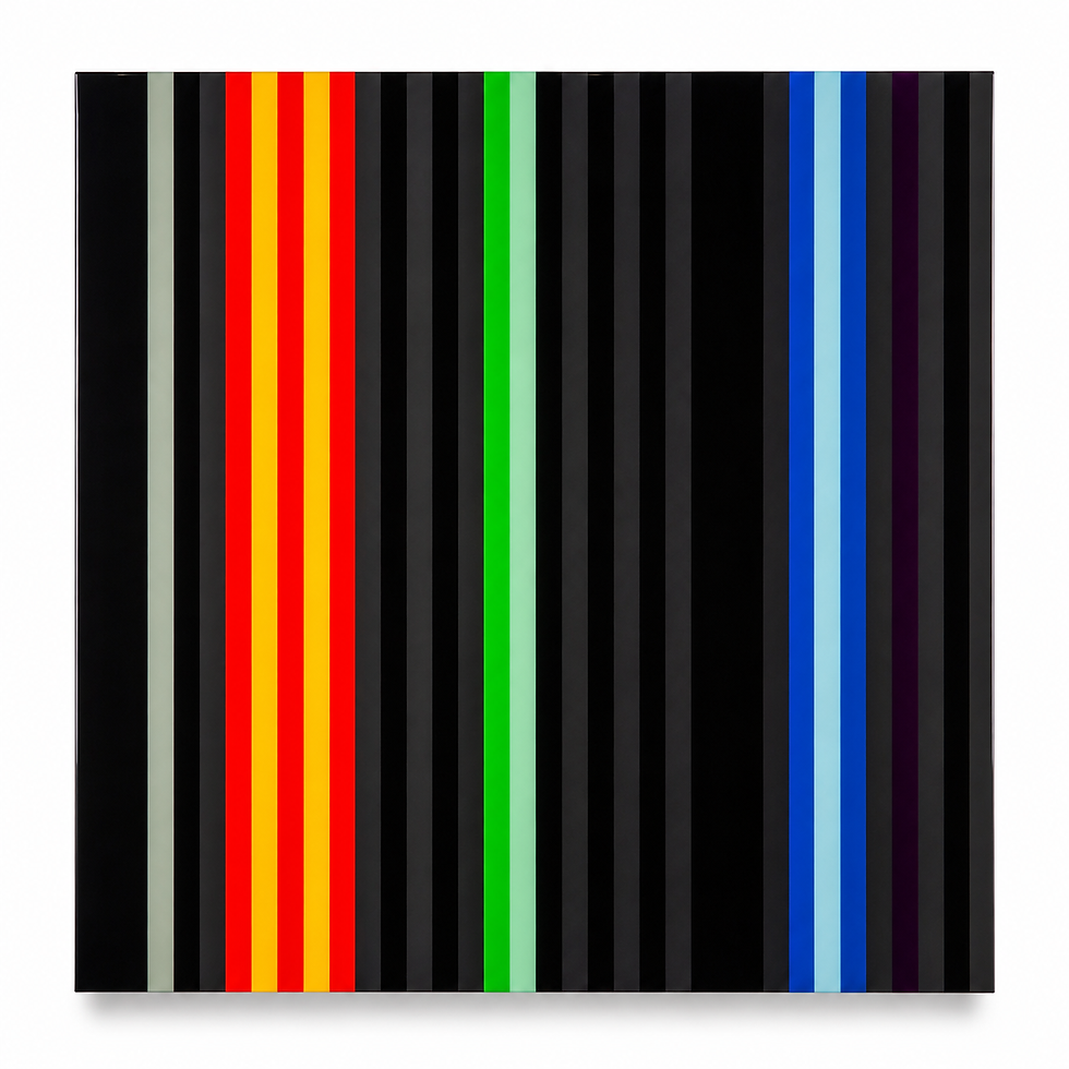 Night Candy artwork with vibrant vertical stripes.