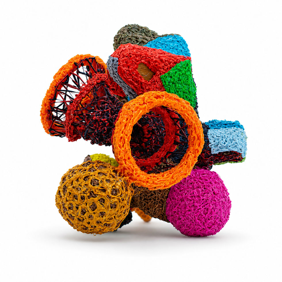 Maquette 871a colorful abstract sculptural form made of filament