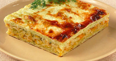 Запеканка из белокочанной капусты с рисом