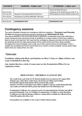 GCSE exam timetable 2024