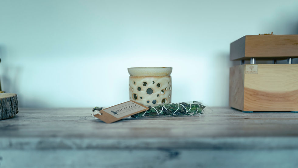 Handgefertigtes Räucherstövchen, Deko Räucherbündel