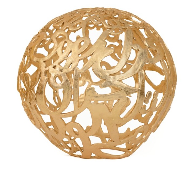 35 Words of Love, 2011, bronze with gold leaves
