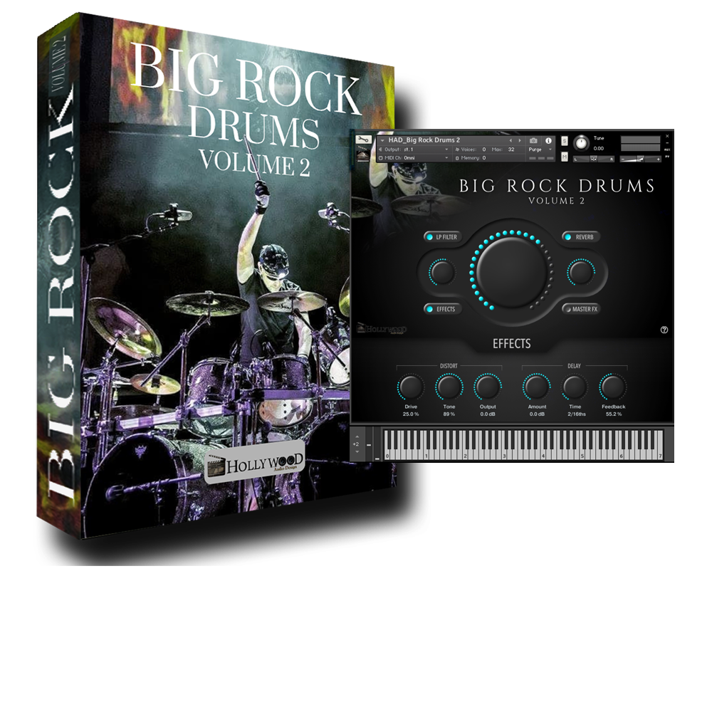 BIG ROCK DRUMS Vol.2 - Kontakt (plus wav/apple/rex2 formats)