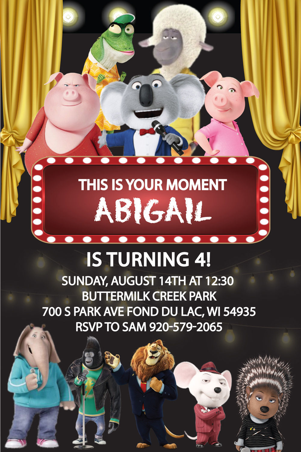 Sing 5x7 Birthday Invitation