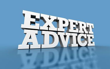 blue sign showing expert advice