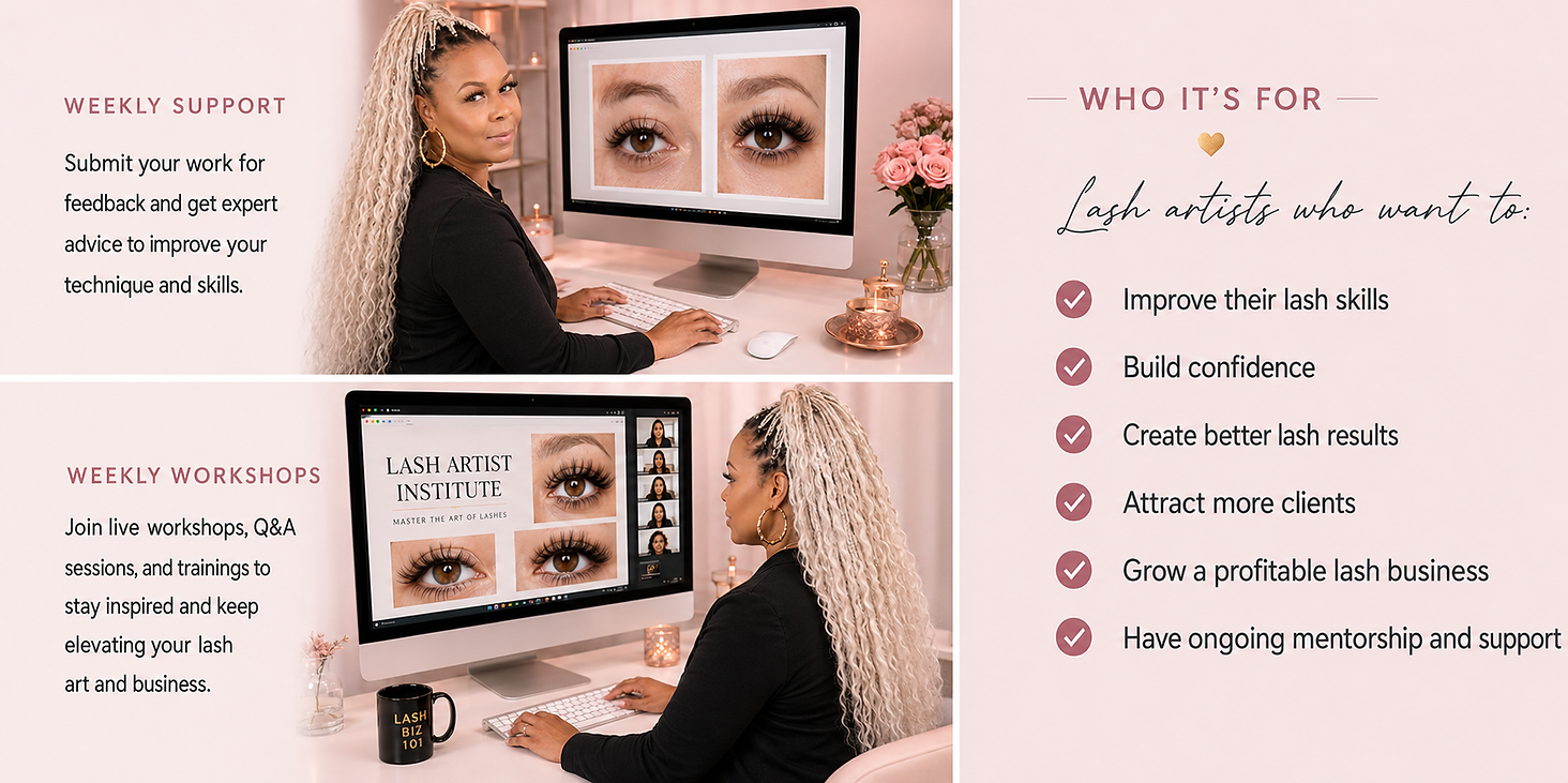 Online lash artist mentorship 