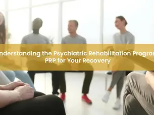 A support group session taking place as part of a Psychiatric Rehabilitation Program, aimed at fostering recovery and understanding among participants.