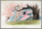 Color simulation board for Kaguya's kimono by Kazuo Oga from The Tale of The Princess Kaguya © 2013 Isao Takahata, Riko Sakaguchi / Studio Ghibli, NDHDMTK