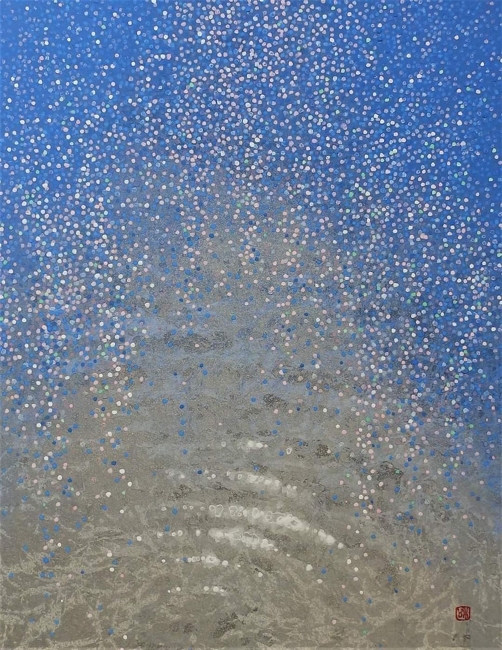 Kazu Saito, Flower Wind, 2024 Mineral Pigments on Washi Paper 16” x 12.5” Image courtesy of Galerie de Nuage