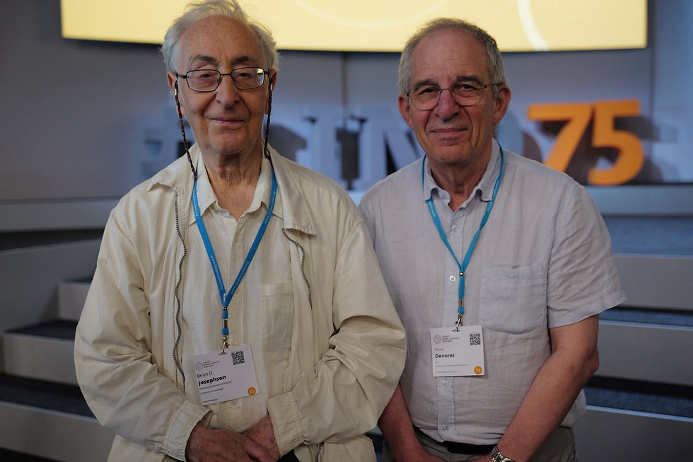 Michel Devoret (RIght) with Brian Josephon (Left), Photo / Olivia Matsumoto