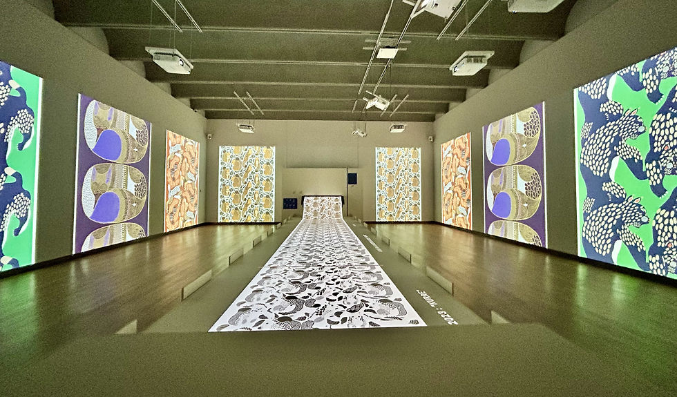 Factory as a Playground by plaplax video installation on Marimekko printmaking at Tokyo Metropolitan Teien Art Museum