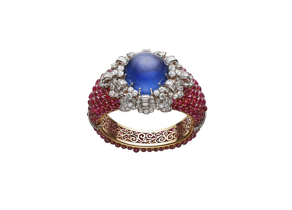 Bangle, gold, platinum, rubies, sapphires, diamonds, 1954-55 BVLGARI HERITAGE COLLECTION