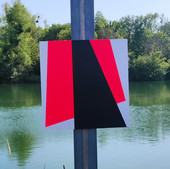 Carrés sur l'Axe 2023, peinture originale dans l'espace public à la Celle-sur-Seine