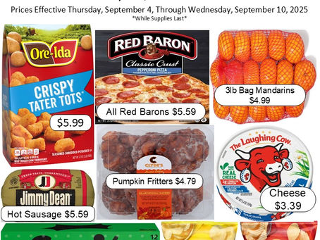 Specials Ending 9/10/25