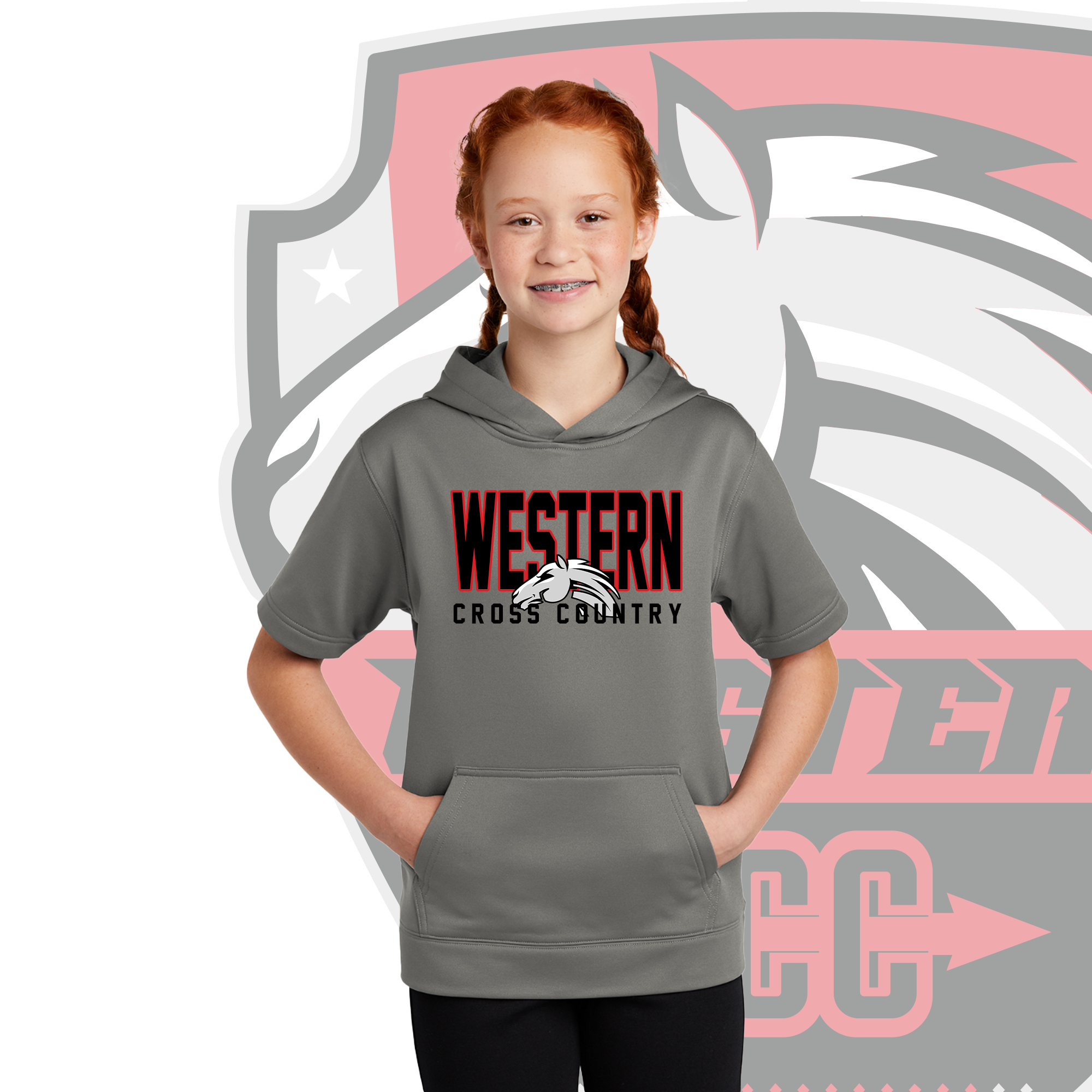 Western Short Sleeve Hoodie-Youth