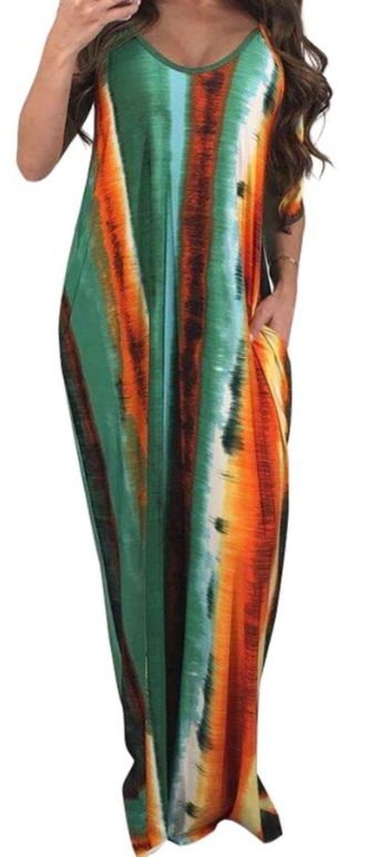 Thumbnail: Womens Summer Suspender Maxi Dress W/ Pockets