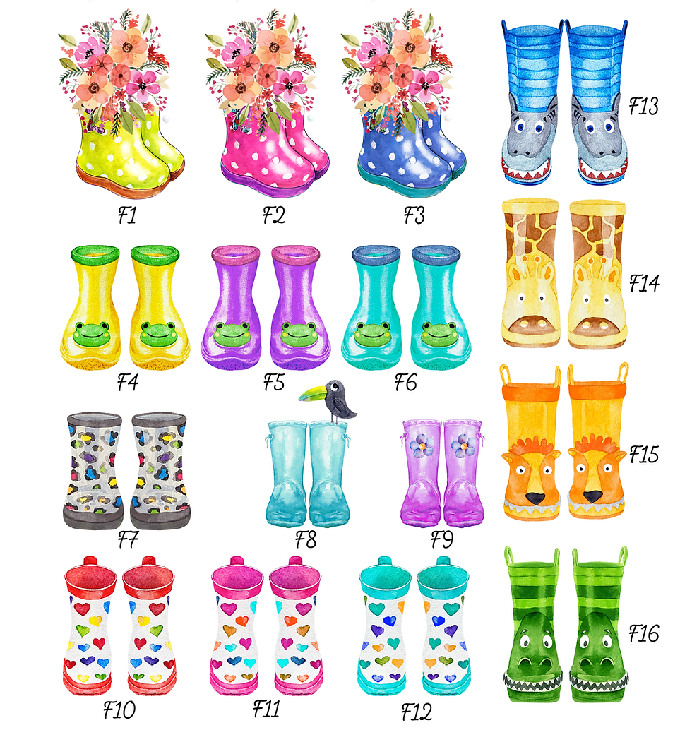 Thumbnail: Personalised "OUR FAMILY" Wellie Boots Picture - Welly Family Print