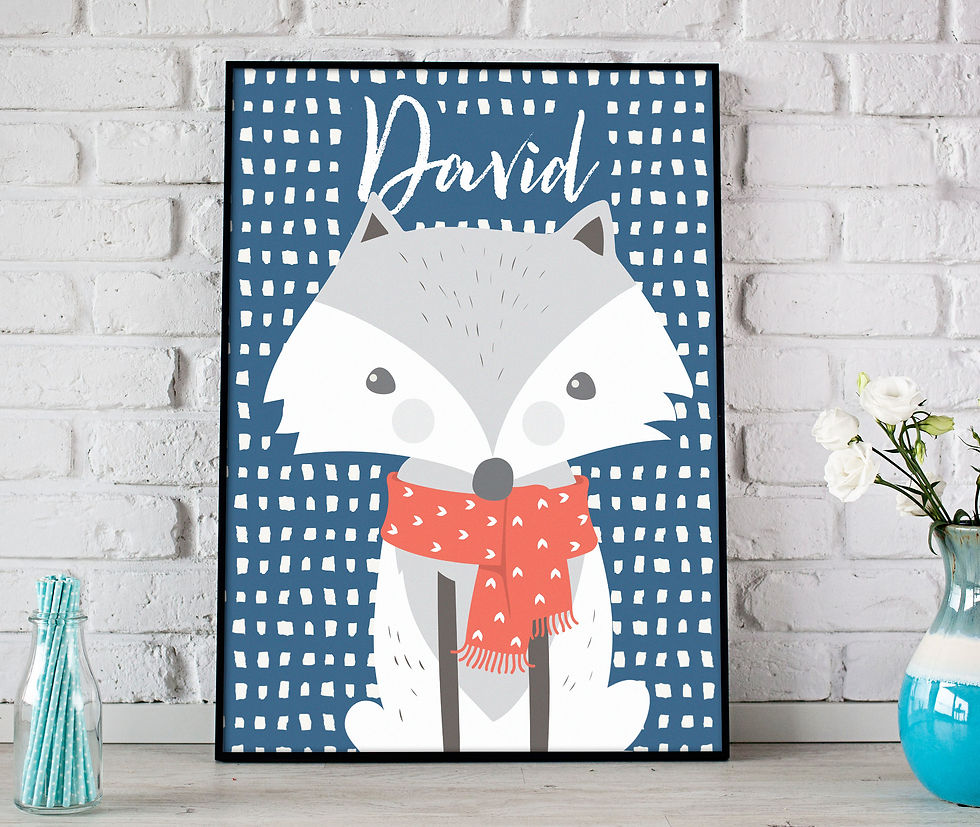 Thumbnail: "Woodland Critters" - Fox Name Print